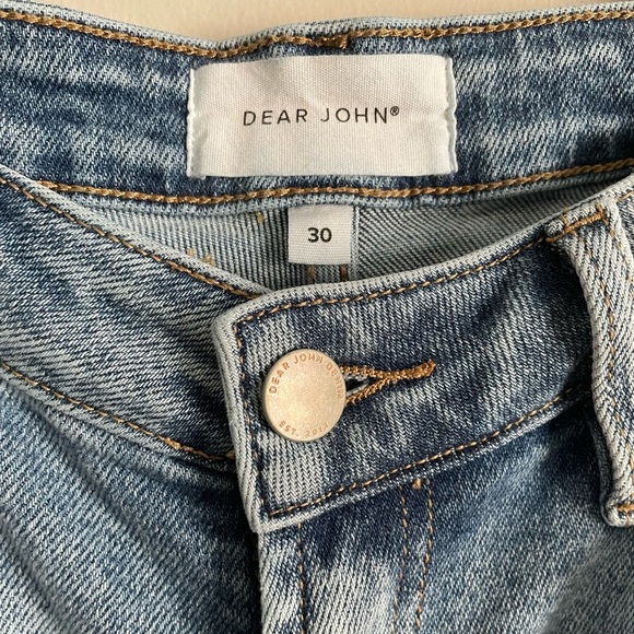 Dear John Denim Frankie Straight Leg Crop Super High Rise Distressed Jeans - Picture 3 of 9